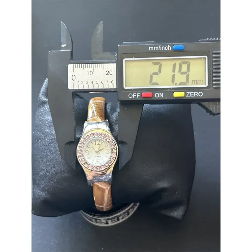 Silver Tone Pink Rhinestone Bezel Women’s Quartz Watch